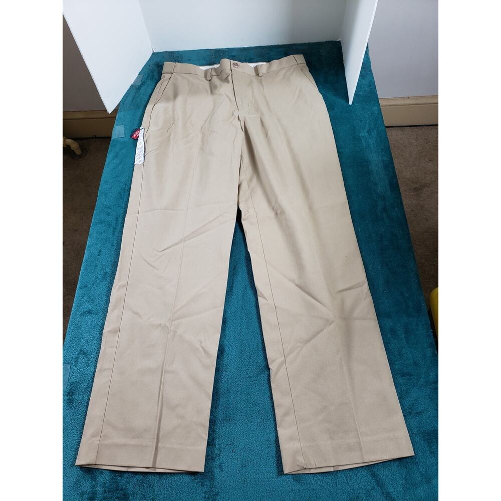 Architect Dress Pants Mens Beige Size 36x32 Stretch Career Khaki Chino Flat NWT